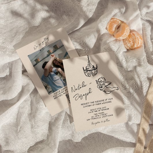 QR-code Hand getekend Geschreven Cupido Fotobruilo Kaart