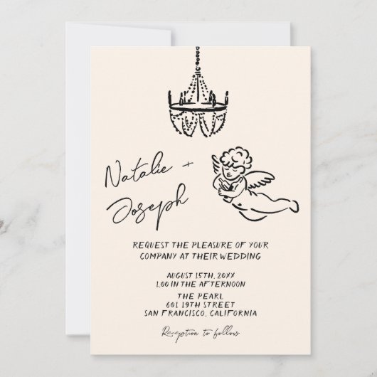 QR-code Hand getekend Geschreven Cupido Fotobruilo Kaart (Voorkant)