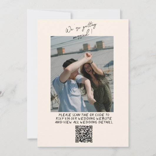 QR-code Hand getekend Geschreven Cupido Fotobruilo Kaart (Achterkant)