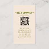 QR Code Hand getekend Groen Vetgedrukte Retro Funk Visitekaartje (Achterkant)