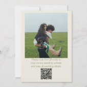 QR-code Hand getekend Kleurrijke Retro Fotobruilof Kaart (Achterkant)