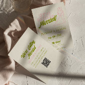 QR Code Hand getekend Kleurrijke Retro Funky bruil Kaart