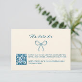 QR-code Hand getrokken Doodle Bow Enclosure Kaart (Staand voorkant)