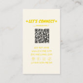 QR Code Hand getrokken Gele limonade Retro Zomer Visitekaartje (Achterkant)