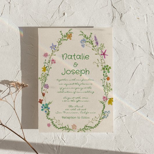 QR Code Hand Getrokken Kleurrijke Bloemen Krans Tr Kaart