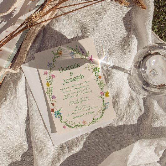 QR Code Hand Getrokken Kleurrijke Bloemen Krans Tr Kaart