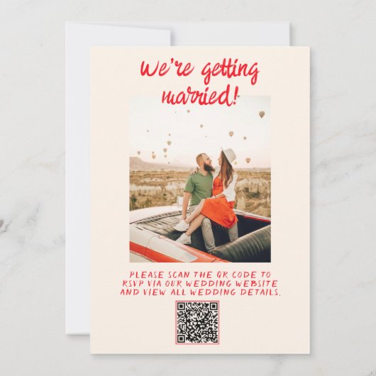 QR-code Hand getrokken rode eigenzinnige taart Fot Kaart (Achterkant)