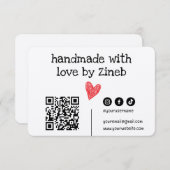 QR-code handgemaakt met liefde | Eenvoudig minimaa (Voorkant / Achterkant)