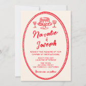 QR-code Handgeschreven  eigenzinnige foto bruiloft Kaart (Voorkant)