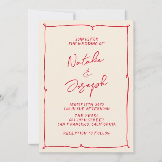 QR-code Handgeschreven  foto bruiloft Kaart (Voorkant)