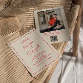 QR-code Handgeschreven  foto bruiloft Kaart