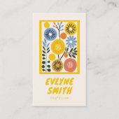 QR Code Handgeschreven Getekend Geel Vetgedrukte R Visitekaartje (Voorkant)