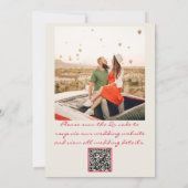 QR-code Handgeschreven Kleurrijke Retro Fotobruilo Kaart (Achterkant)