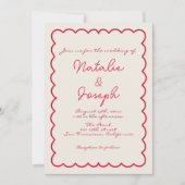 QR Code Handgeschreven Kleurrijke Retro Unieke Huw Kaart (Voorkant)