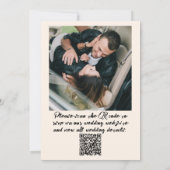 QR-code Handgeschreven  moderne foto bruiloft Kaart (Achterkant)