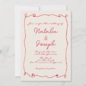 QR-code handgeschreven retro plezier met foto brui Kaart (Voorkant)