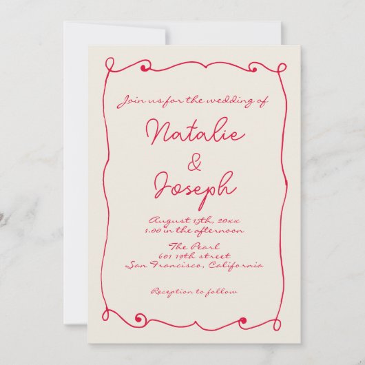 QR-code handgeschreven retro plezier met foto brui Kaart (Voorkant)