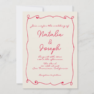 QR-code handgeschreven retro plezier met foto brui Kaart