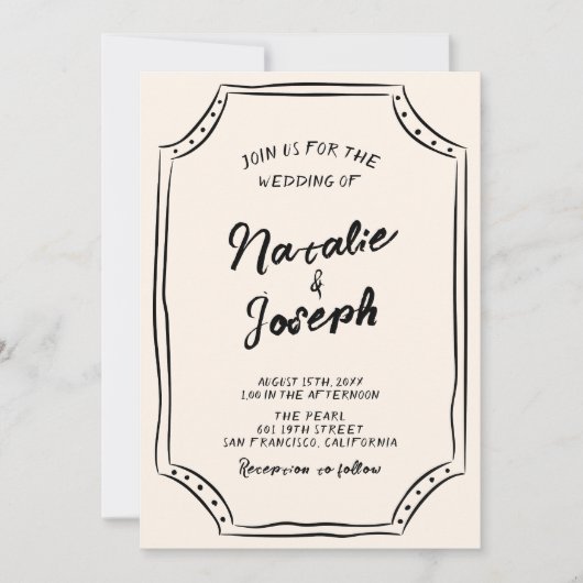 QR-code Handgeschreven Scribble Unieke eigenzinnig Kaart (Voorkant)