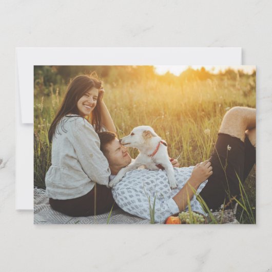 QR Code Handgeschreven stijl Casual 2 Fotohuwelijk Save The Date (Achterkant)