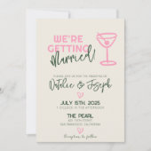 QR-code Handgeschreven Whimsical Summer Photo Wedd Kaart (Voorkant)