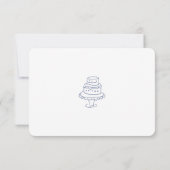 QR Code Handgetekende Doodle Blauwe RSVP Reactie Kaartje (Achterkant)