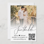 qr code handschrift paar foto slaat de datum op notitiekaartje (Voorkant)