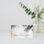 QR Code Handtekening Goud Zwart Abstracte Waterver Visitekaartje (Staand voorkant)