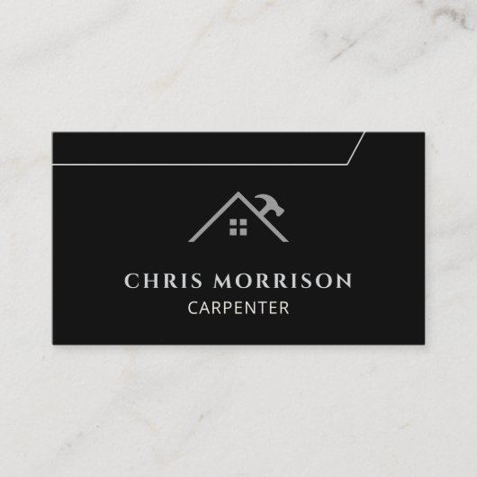 QR Code Handyman Carpenter Carpentry Visitekaartje (Voorkant)