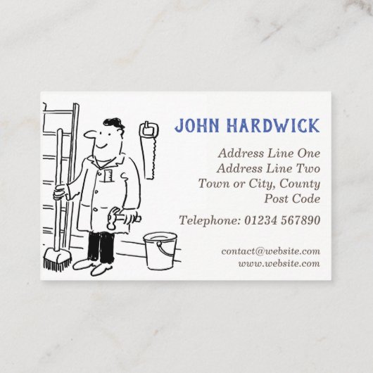 QR-code Handyman en eigendomsonderhoud Visitekaartje (Achterkant)