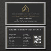 QR Code Handyman Metal Construction Black Gold  Visitekaartje