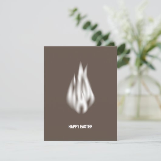 Qr-code Happy Paast Soft White Flame Feestdagenkaart (Staand voorkant)