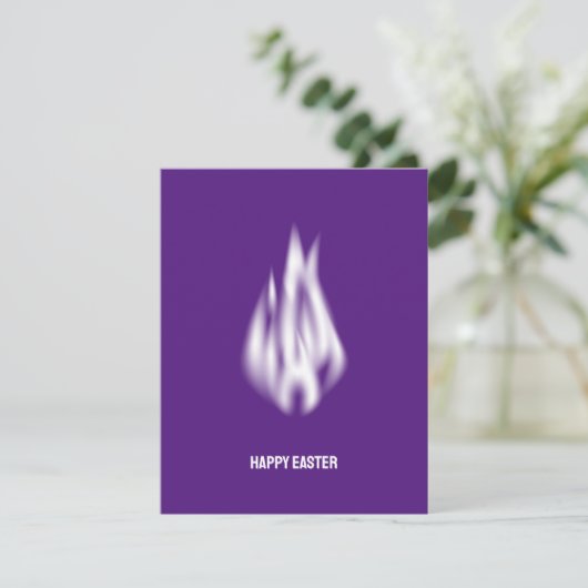 Qr-code Happy Paast Soft White Flame Feestdagenkaart (Staand voorkant)