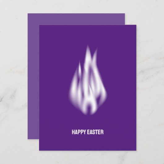 Qr-code Happy Paast Soft White Flame Feestdagenkaart (Voorkant / Achterkant)