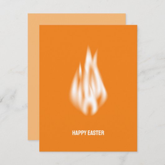 Qr-code Happy Paast Soft White Flame Feestdagenkaart (Voorkant / Achterkant)