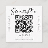 QR Code Hartlettertype RSVP Kaart (Voorkant)