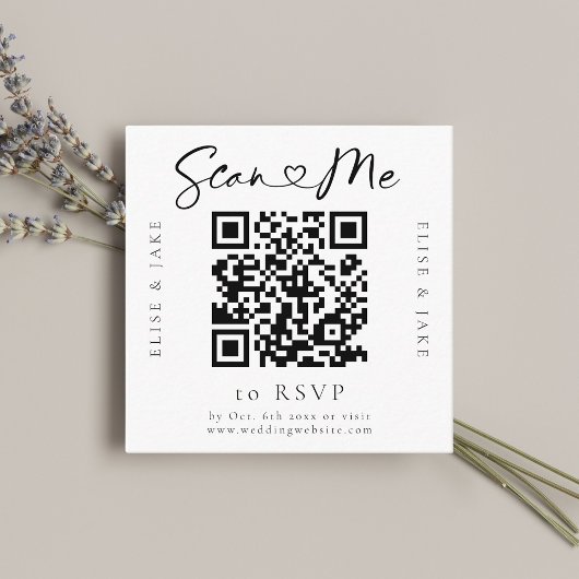 QR Code Hartlettertype RSVP Kaart