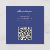 QR Code Hedendaags Paarse Roze & Script Monogram Vierkante Visitekaartje (Achterkant)