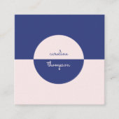 QR Code Hedendaags Paarse Roze & Script Monogram Vierkante Visitekaartje (Voorkant)