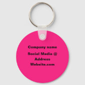 QR Code Heet Roze Elegant Bedrijf Sleutelhanger (Achterkant)