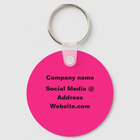 QR Code Heet Roze Elegant Bedrijf Sleutelhanger (Achterkant)