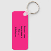 QR Code Heet Roze Elegant Bedrijf Sleutelhanger (Achterkant)