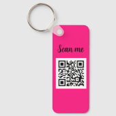 QR Code Heet Roze Elegant Bedrijf Sleutelhanger (Voorkant)