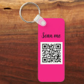 QR Code Heet Roze Elegant Bedrijf Sleutelhanger (Voorkant)