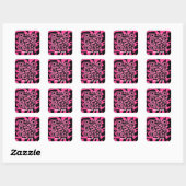 QR Code Heet Roze Zwart Groovy Squigggles Art Vierkante Sticker (Vel)