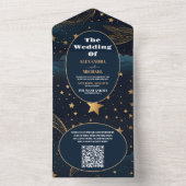 QR Code Hemelmaan Gouden Huwelijk All In One Uitnodiging (Binnen)