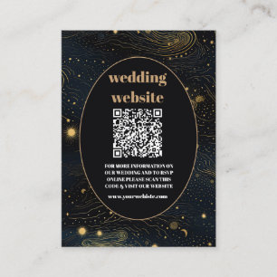 qr code Hemelse Halve Maan Goud Bruiloft Informatiekaartje
