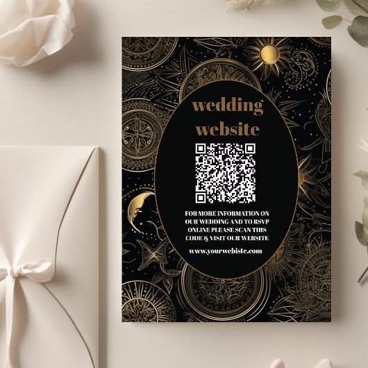 qr code Hemelzwart Gouden Bruiloft Informatiekaartje