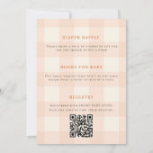 QR-code herfst geruite pompoen baby shower Kaart (Achterkant)