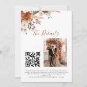 QR code Herfst in liefde bloemenbruiloft Kaart (Achterkant)